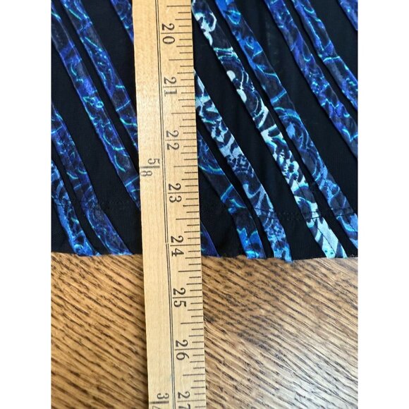 Chicos Travelers Womens Navy Ombre Auden Strip Jacket Size 1/Medium Sheer - Picture 10 of 11